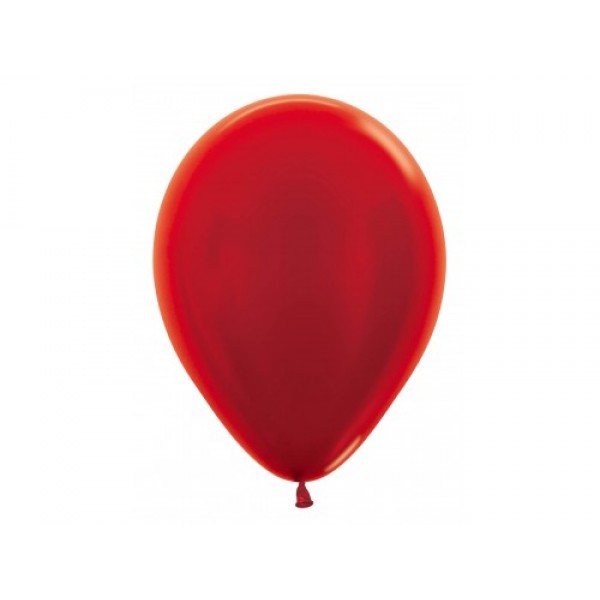 Mytex 5" Inch Metallic Red Round Balloon ~ 100pcs